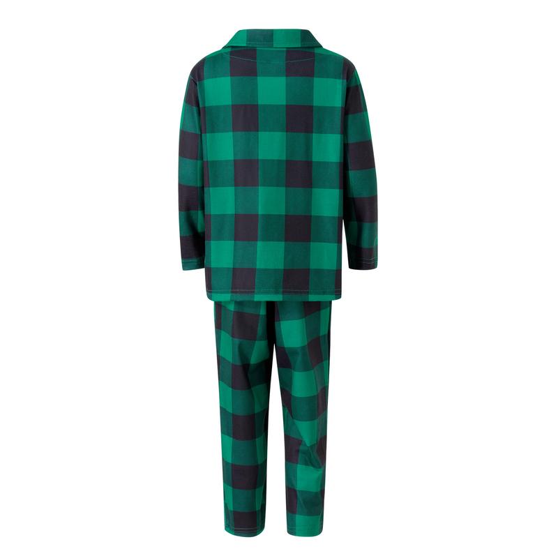Family Christmas Pajamas Matching Sets, Long Sleeve Plaid Shirt with Elastic Waist Pants