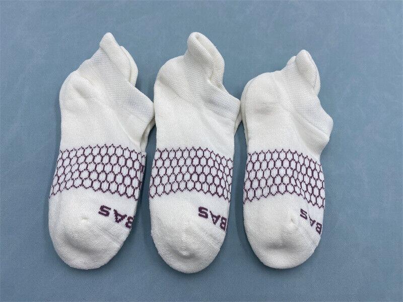 Bombas Women's 3 Pairs Solid White Ankle Sock Size S 4-7