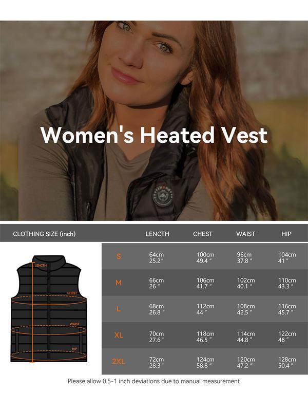 Women's Heated Vest with Retractable Hood, Outdoor Lightweight Electric Heating Apparel (Battery Pack Included) Womenswear Adjustable