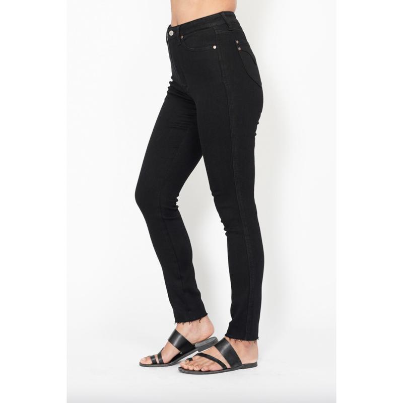 Judy Blue Tummy Control Shield Pocket Skinnies - Black