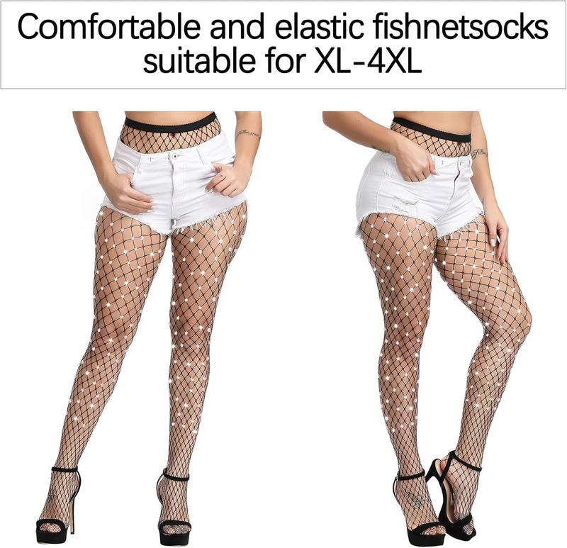 3 Pairs Sparkly Fishnets Tights Plus Size Sparkle Diamond Fishnets Sparkle Fishnets Tights Fishnet Stockings