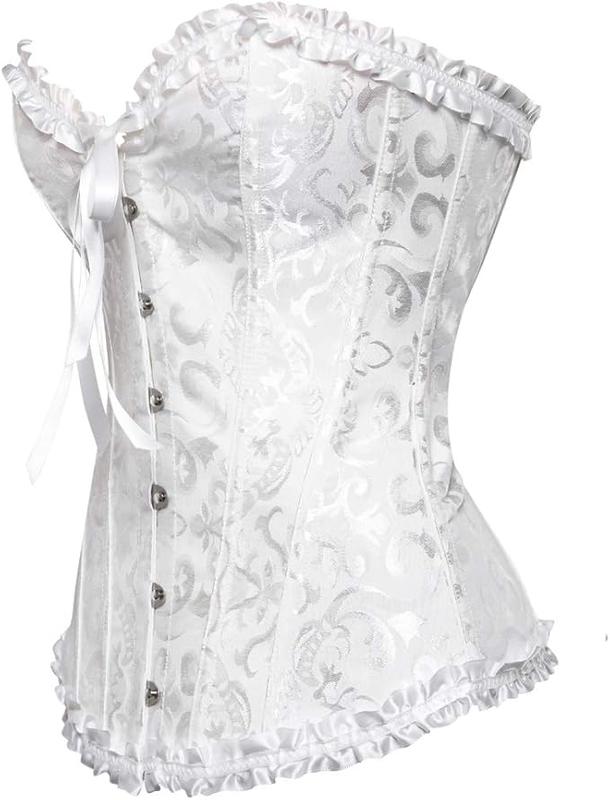 819  Women's Lace Up Boned Overbust Corset Bustier Lingerie Bodyshaper Top