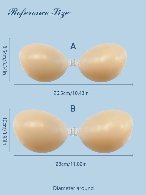 Women's Solid Color Silicone Nipple Cover, Soft Comfy Reusable Invisible Bra for Daily Wear, Lingerie Accessories for Women