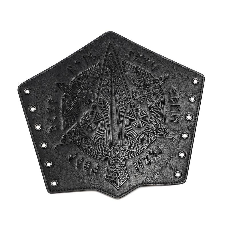Vintage Embossed Wrist Guard, 1 Count Retro Style Faux Leather Knight Arm Guard, Cosplay Costume Accessories for Stage Performance & Costume