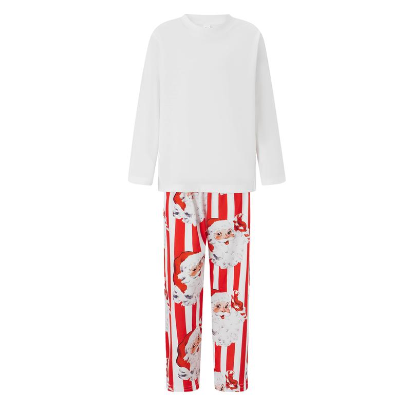 Christmas Family Pajamas Matching Set Stripes Santa Claus Long Sleeve Shirt with Pants Sleepwear for Baby Girls Boys Loungewear