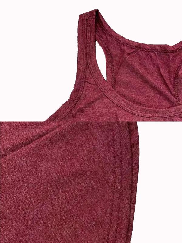  Solid Color Tank Nightdress, Casual Comfy Round Neck Sleeveless Nightgown for Women, Women's Sleepwear for All Seasons
