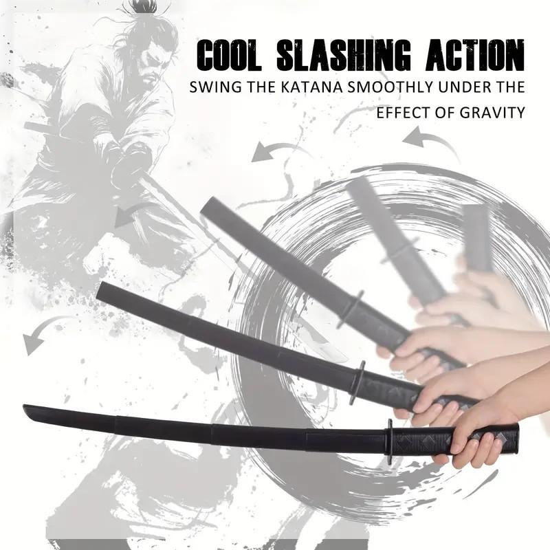 Retractable Plastic Samurai Sword Blades in Black for Holiday Costume Parties