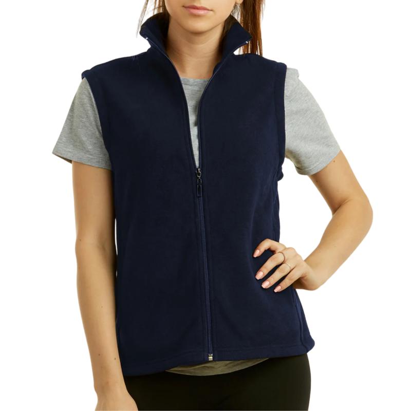 Women’s Full Zip Up Soft Polar Fleece Vest with Packets Regular & Plus Size Sleeveless Fuzzy Lightweight Warm Classic-Fit Outerwear for Spring Fall Winter