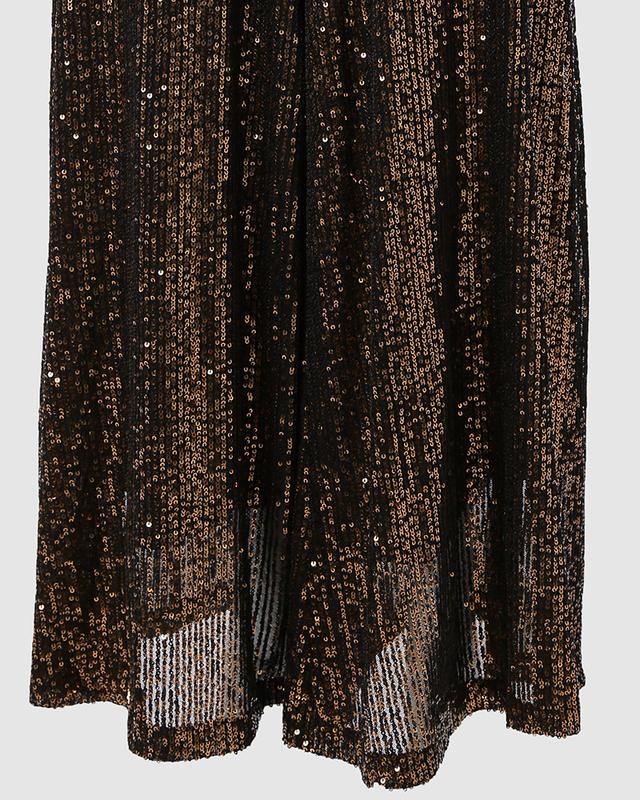 ChicMe Women‘s High Waist Allover Sequin Wide Leg Flared Party Pants Comfort Fabric