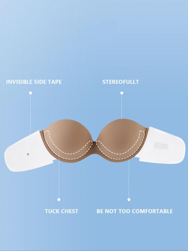 Women's Solid Color Strapless Invisible Push Up Nipple Cover, Breathable Comfortable Self Adhesive Silicone Nipple Cover, Women's Lingerie Accessories for Daily Wear