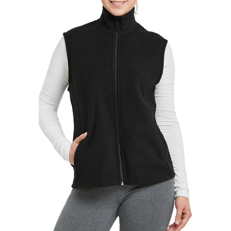 Women’s Full Zip Up Soft Polar Fleece Vest with Packets Regular & Plus Size Sleeveless Fuzzy Lightweight Warm Classic-Fit Outerwear for Spring Fall Winter