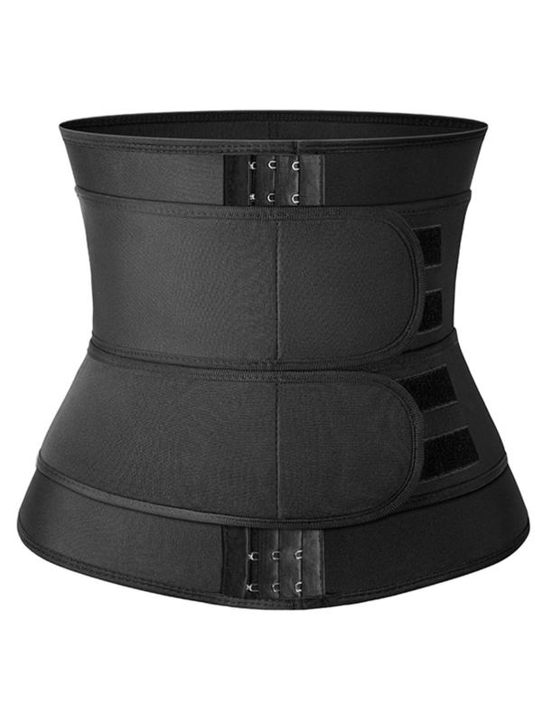 Women's Adjustable Velcro Strap Hook & Eye Design Waist Trainer, Solid Color Tummy Control Waist Cincher, Slimming Sweat Shaper Belt for Women