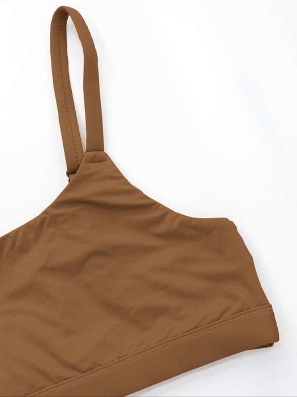 Women's Solid Adjustable Strap Wireless Bra, Casual Comfortable Breathable Bralette, Soft Lingerie for All Seasons