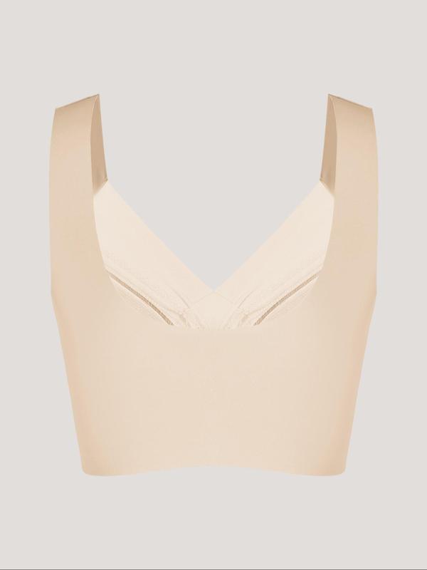 Women's Plain Contrast Lace Bra, Soft Breathable Push Up Bra, Back To School Summer Clothes Women, Lady Minimalist Basic Lingerie Top, Solid Color Underwear Sets for All Seasons