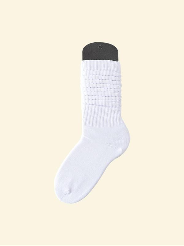 Women's 6 Pairs Solid Color Crew Socks, Fashion Casual Cozy Socks for Daily Outdoor Wear, Women Socks for All Seasons