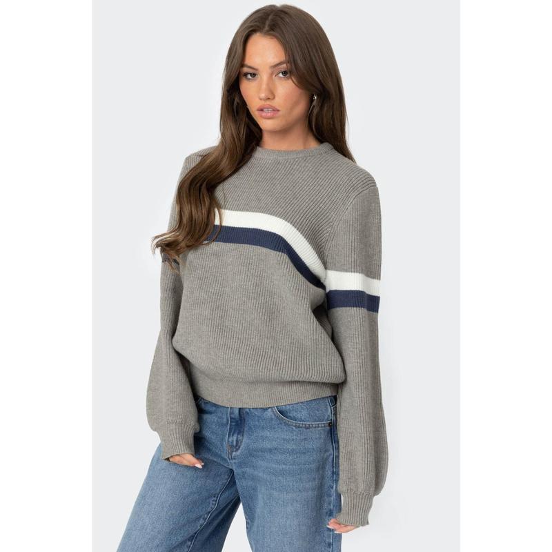 Nautical Striped Oversized Sweater