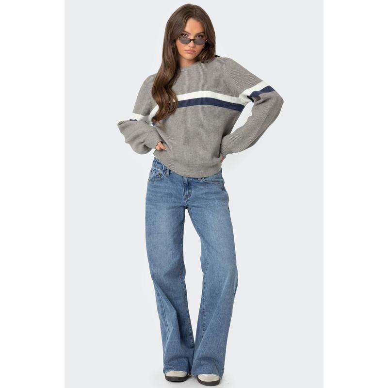 Nautical Striped Oversized Sweater
