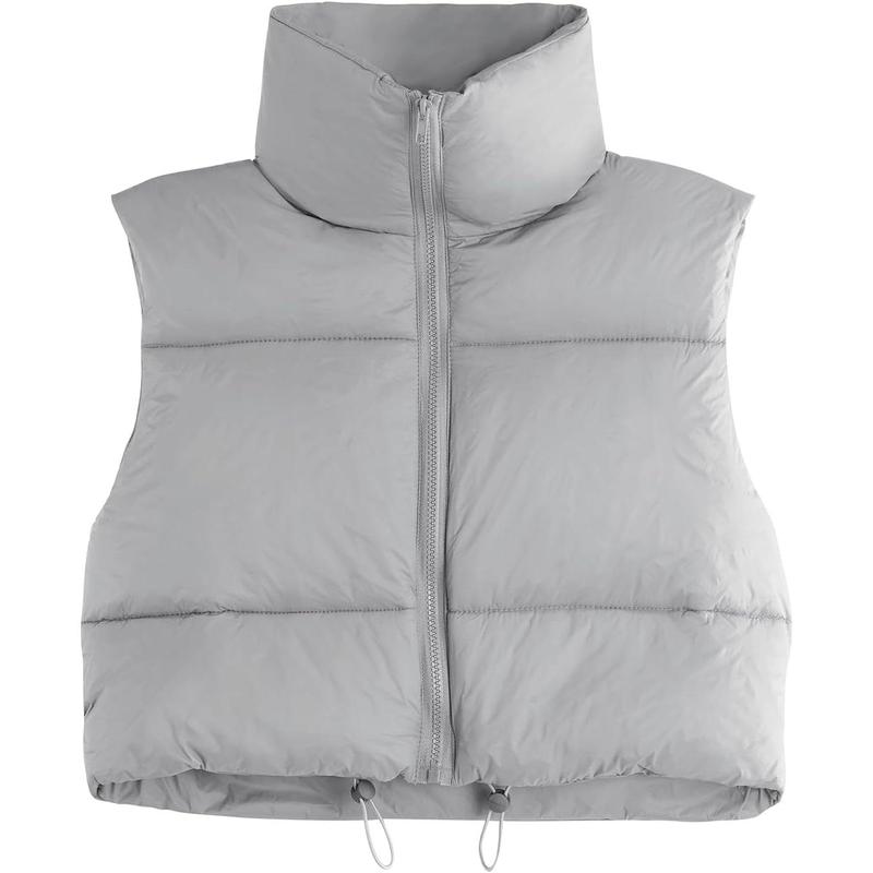 Star Cropped Puffer Vest Women's Outerwear Vests Puffy Sleeveless 2024 Quilted Christmas Vest Tops Jackets Coat Zip