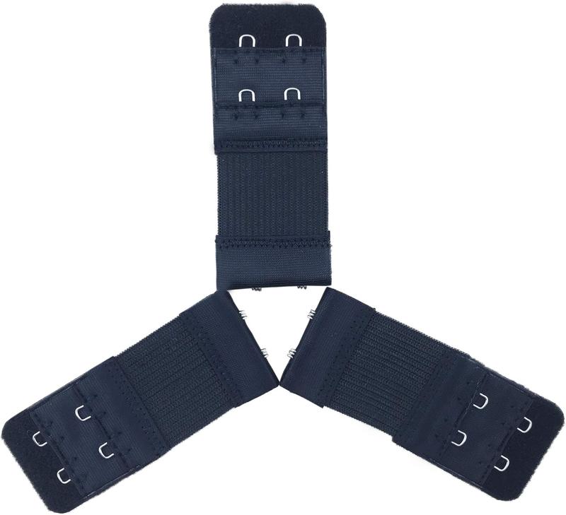 3 count Women Ladies Soft Comfortable  Bra 2 Hooks Band Extension Strap Extender
