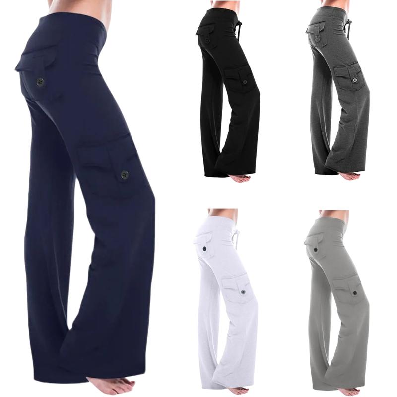 Women's Cargo Pants,Lightweight High Waist Bootcut Yoga Pants,Casual Wide Leg Jogging Pants Jogger Leggings Comfort Womenswear Bottom Breathable Gym
