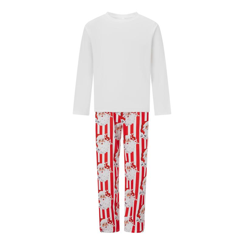 Christmas Family Pajamas Matching Set Stripes Santa Claus Long Sleeve Shirt with Pants Sleepwear for Baby Girls Boys Loungewear