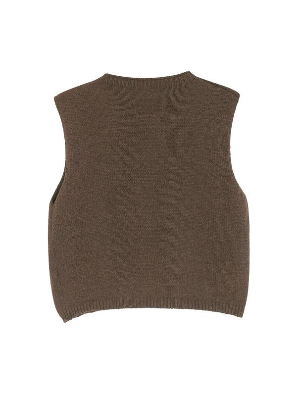 Women's Plain Round Neck Sweater Vest, Casual Sleeveless Knit Top for Summer, Fashion Women's Knitwear for Daily Wear